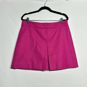 J Crew Womens Hot Pink Pleated Wool Skirt 100% Wool